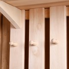 Полка - вешалка для бани и сауны, настенная с зеркалом, липа, 3 крючка, «Добропаровъ» - Фото 5