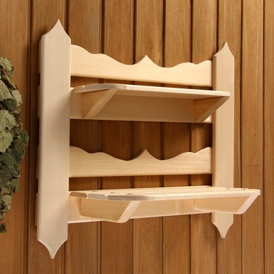 Полка для бани и сауны «Резная», 54×48×14 см, настенная, деревянная, 2 секции, «Добропаровъ»