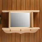 Зеркало резное, 70×45×10 см, настенное, 2 полки, 3 крючка, «Добропаровъ» - Фото 2