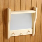 Зеркало для бани и сауны, 45×50 см, с полкой, 3 крючка - Фото 2