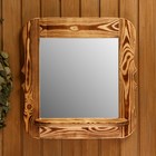 Зеркало резное с полкой, обожжённое, 53×53×1,6 см - Фото 2
