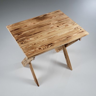 Стол садовый, 80×80×70 см, обожжённое дерево, складной