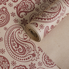 Бумага упаковочная крафт "Огуречный узор коричневый", 0,72 х 10 м, 70 г/м² - Фото 1