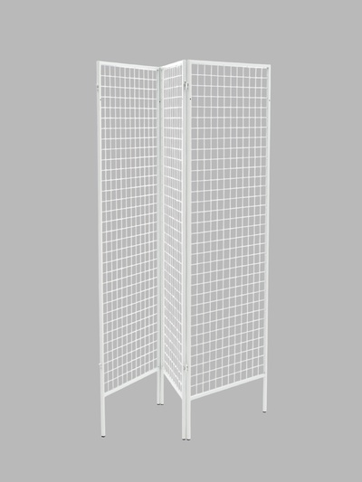 Стенд ширма 3-х секционный 63×183 см, белый