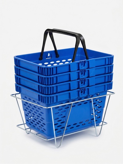 Подставка под покупательские корзины, 330×450×205 мм, универсальная, цинк