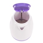 Чайник электрический FIRST FA-5427-0, пластик, 1.7 л, 2200 Вт, бело-фиолетовый - Фото 3