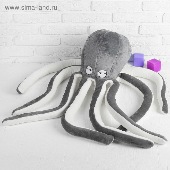 Мягкая игрушка «Осьминог», цвет серый, 96 см - Фото 1