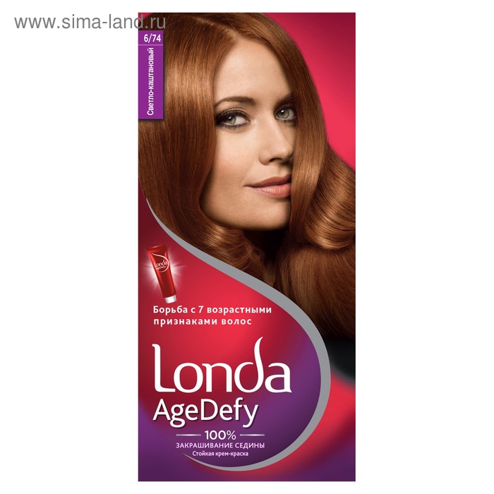 Крем-краска для волос Londa Age Defy, тон 6/74, светло-каштановый - Фото 1