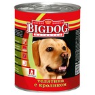 Влажный корм BIG DOG для собак, телятина/кролик, ж/б, 850 г - фото 298196383