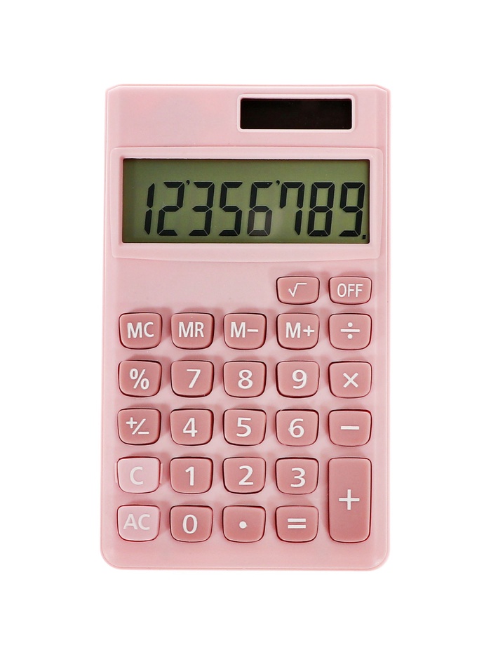 Калькулятор карманный, 08-разрядный, корпус розовый - Фото 1