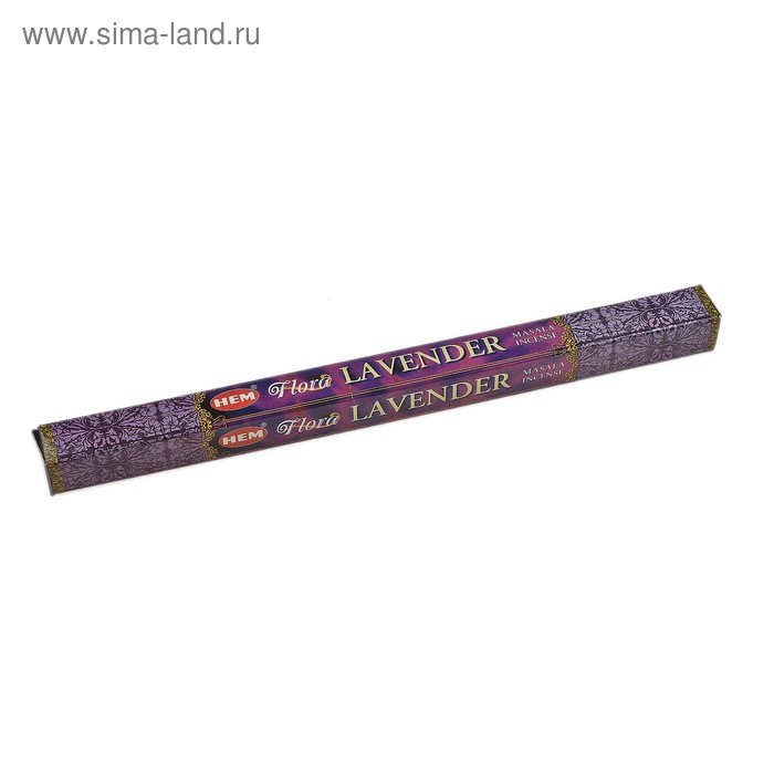 Благовония "HEM Flora Lavender Masala" (Лаванда), четырехгранник, 8 палочек