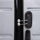 Чемодан малый 20", отдел на молнии, кодовый замок, 4 колеса, цвет серебро - фото 24143375