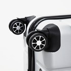 Чемодан малый 20", отдел на молнии, кодовый замок, 4 колеса, цвет серебро - фото 24143376