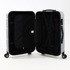 Чемодан малый 20", отдел на молнии, кодовый замок, 4 колеса, цвет серебро - фото 24143377