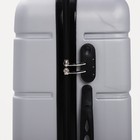 Чемодан средний 24", «Фабрика КАРТЕКС», отдел на молнии, кодовый замок, 4 колеса, цвет серебро - фото 24143382