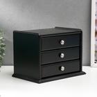 Шкатулка для украшений «Комод с 2 ящиками», дерево, чёрный, 21.5×14.5×16 см - Фото 1