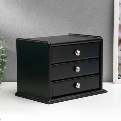 Шкатулка для украшений «Комод с 2 ящиками», дерево, чёрный, 21.5×14.5×16 см