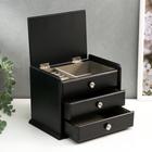 Шкатулка для украшений «Комод с 2 ящиками», дерево, чёрный, 21.5×14.5×16 см - Фото 5