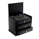 Шкатулка для украшений «Комод с 2 ящиками», дерево, чёрный, 21.5×14.5×16 см - Фото 11