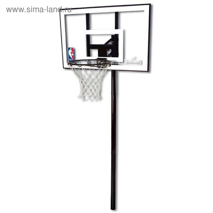 Баскетбольная стационарная стойка Spalding, поликарбонат, Spalding 44 " Silver In-Ground - Фото 1