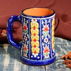 Кружка Риштанская Керамика "Цветы", 500 мл, синий - фото 20946537