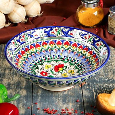 Бульонница узбекская Риштанская Керамика, 1.7 л, d=25 см, синяя