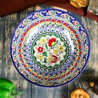 Супница Риштанская Керамика "Цветы", 25 см, синяя - фото 4275952