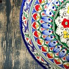 Супница Риштанская Керамика "Цветы", 25 см, синяя - фото 4275953