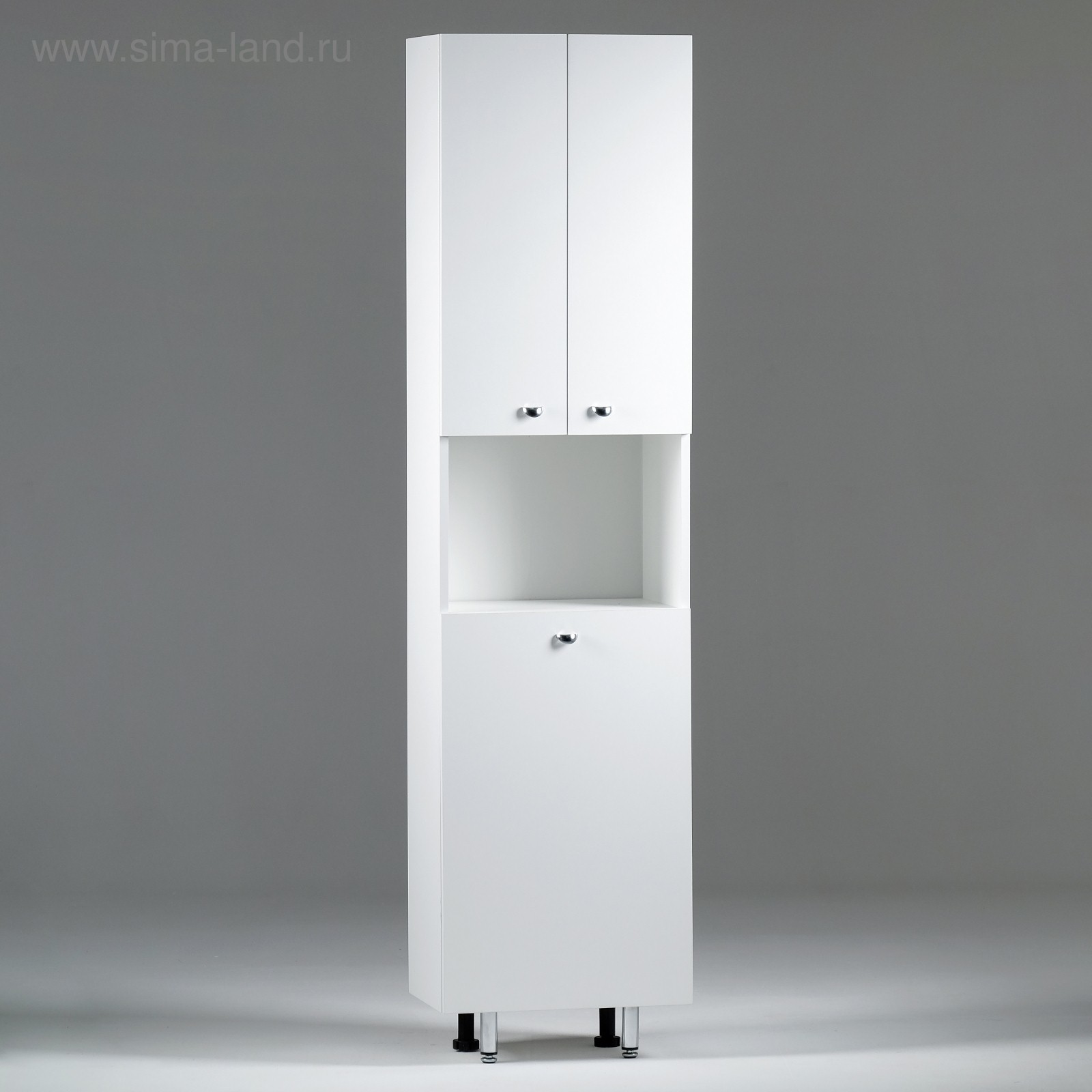 Пенал на ножках для ванной комнаты "Вега 4503" с корзиной, белый 45 х ...