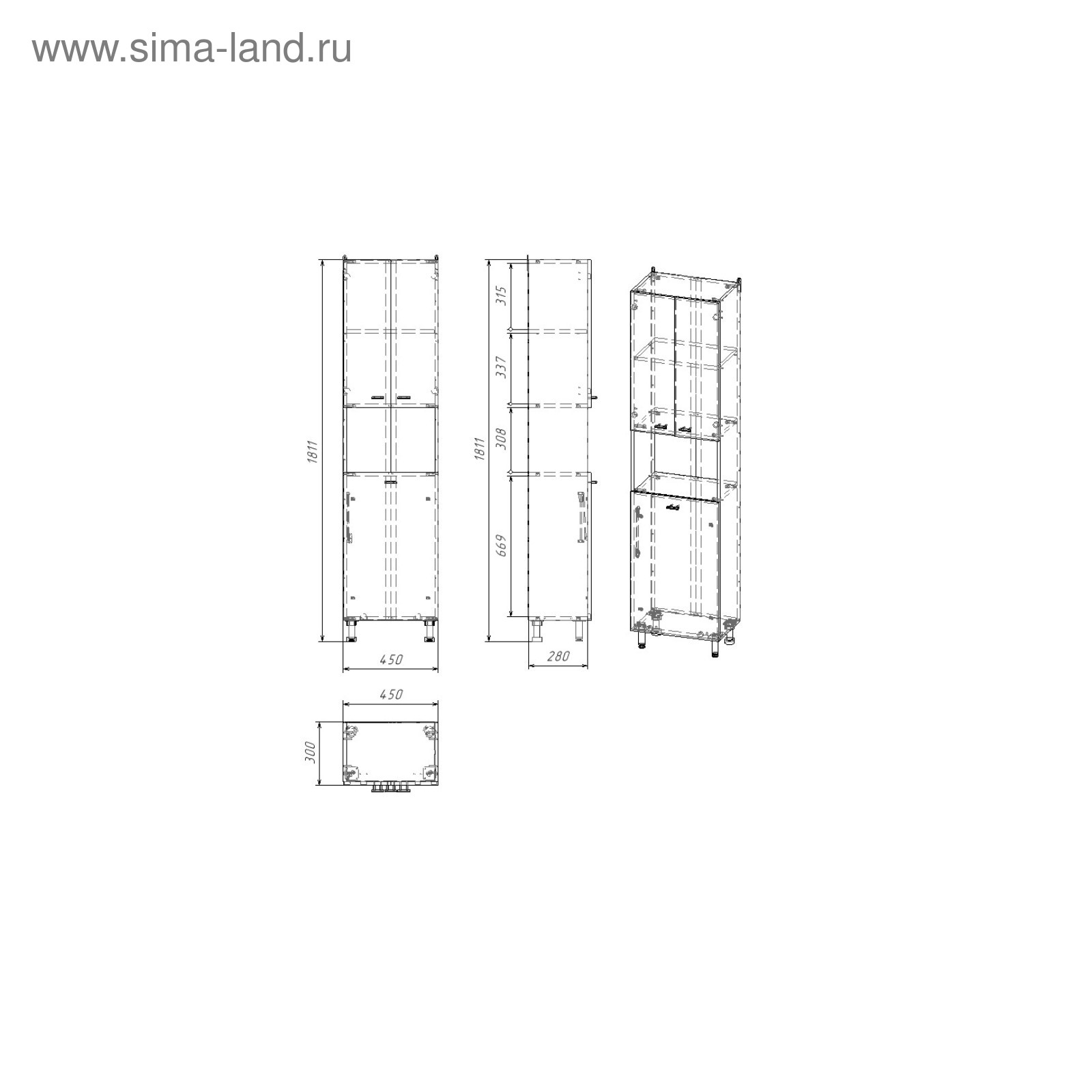 Пенал на ножках с корзиной вега 4503