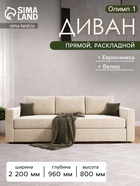 Диван прямой «Олимп 1», ППУ, еврокнижка, цвет селфи 01 / подушки селфи 03 - Фото 1