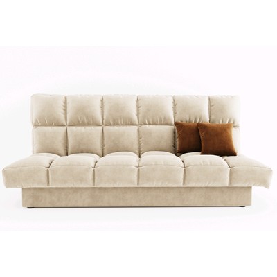 Прямой диван «Финка», механизм книжка, велюр, цвет селфи 01 / подушки селфи 10