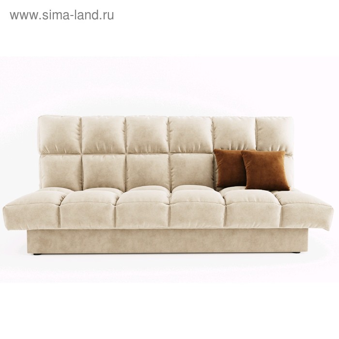 Прямой диван «Финка», механизм книжка, велюр, цвет селфи 01 / подушки селфи 10 - Фото 1