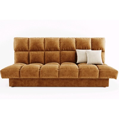 Прямой диван «Финка», механизм книжка, велюр, цвет селфи 10 / подушки селфи 01