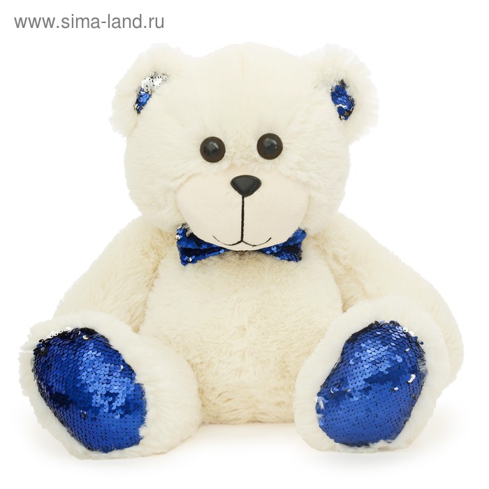 Мягкая игрушка «Медвежонок» с синими пайетками, 40 см - Фото 1