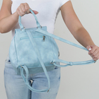 Рюкзак молодёжный, отдел на шнурке, 3 наружных кармана, цвет голубой - Фото 4