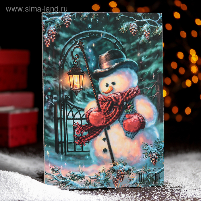 Доска разделочная Доляна «С Новым Годом! Снеговичок», 23×16 см - Фото 1