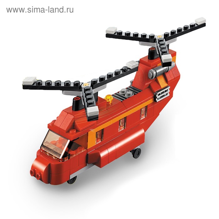 Конструктор «Пожарный вертолёт», 3 варианта сборки, 145 деталей, в пакете - Фото 1