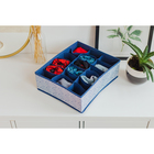 Органайзер для хранения белья Доляна «Волна», 18 ячеек, 35×30×12 см, цвет синий - Фото 6
