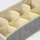 Органайзер для хранения белья Доляна «Европа», 8 ячеек, 28×14×10 см, бежевый - Фото 3