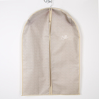 Чехол для одежды Доляна «Европа», с ПВХ окном, 90×60 см, цвет бело-коричневый - Фото 1