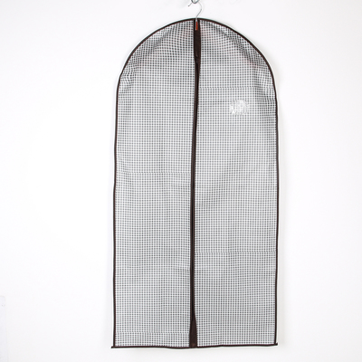 Чехол для одежды с ПВХ окном Доляна «Вилли», 60×120 см, цвет бело-коричневый