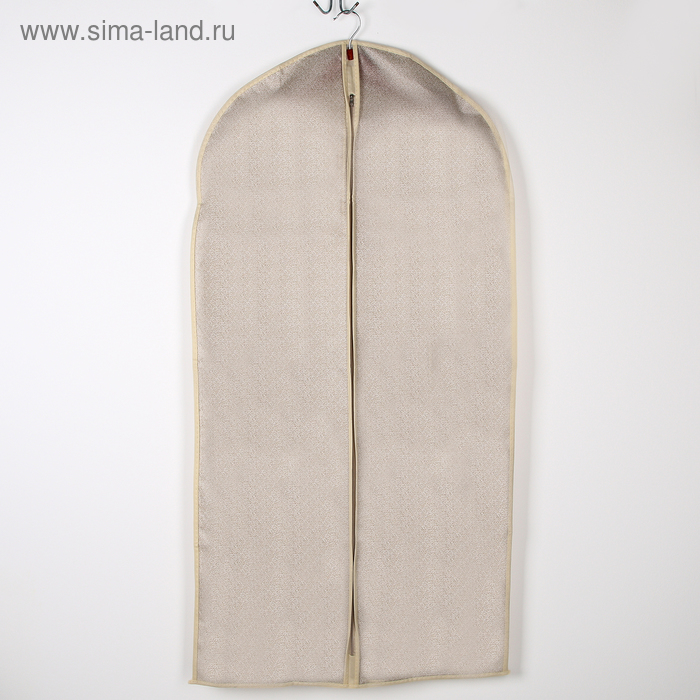 Чехол для одежды Доляна «Европа», с ПВХ окном , 120×60 см, цвет бежевый - Фото 1