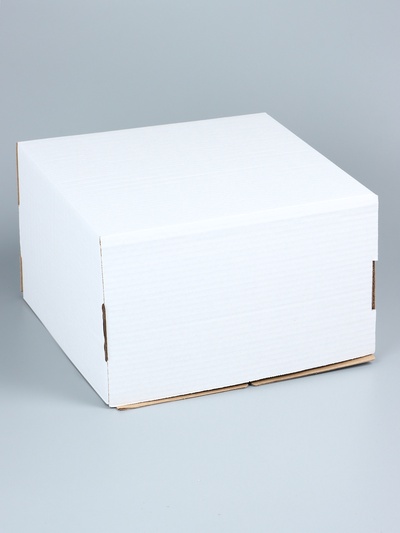 Коробка под торт, белая, 30×30×19 см
