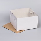 Коробка под торт, с окном, белая, 30×30×19 см  (артикул 4419150)  большой выбор товаров оптом и в розницу по низким ценам с доставкой