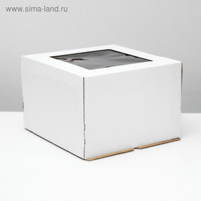 Коробка под торт с окном, 30 х 30 х 19 см - Фото 1