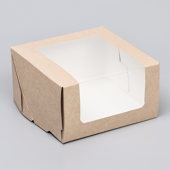 Картонная форма. Кондитерская складная коробка. Коробка для десертов с окошком 21х10х5,5см зеленая матовая. Кондитерская упаковка с окном, 25 х 25 х 24 см.