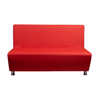 Диван офисный «Рон», без подлокотников, экокожа, 1350×740×830 мм, цвет красный