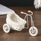 Корзина декоративная "Велосипед с коляской" 11,5х9,5х6,5 см - Фото 1