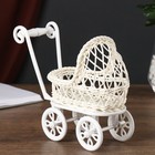 Корзина декоративная "Коляска" средняя 16х18х9 см - Фото 3